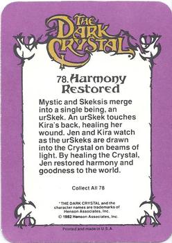 1982 Donruss The Dark Crystal #78 Harmony Restored Back