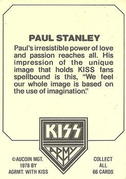 1978 Donruss Kiss #28 Paul Stanley Back