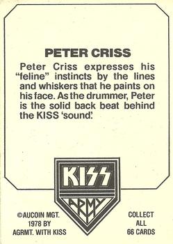 1978 Donruss Kiss #39 Peter Criss Back
