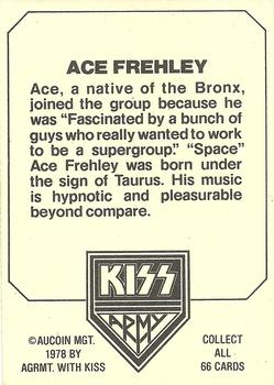 1978 Donruss Kiss #65 Ace Frehley Back