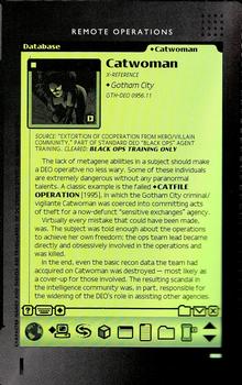 1998 DC Comics Chase DEO File Cards #NNO Catwoman Back