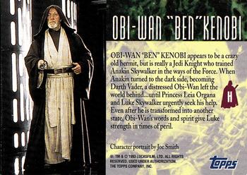 1993 Topps Star Wars Galaxy - Just Toys Bend 'Em #H Obi-Wan Kenobi Back