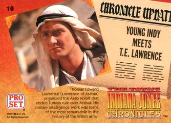 1992 Pro Set The Young Indiana Jones Chronicles #10 Young Indy meets T.E. Lawrence Back