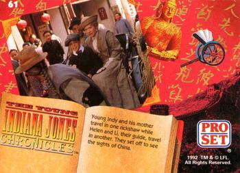 1992 Pro Set The Young Indiana Jones Chronicles #61 China 1910 Back