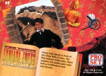 1992 Pro Set The Young Indiana Jones Chronicles #62 China 1910 Back