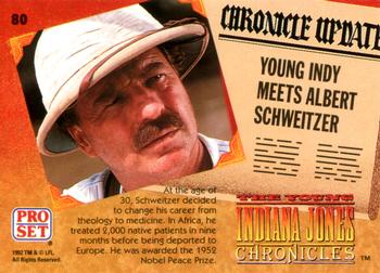 1992 Pro Set The Young Indiana Jones Chronicles #80 Young Indy meets Albert Schweitzer Back