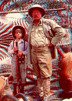 1992 Pro Set The Young Indiana Jones Chronicles - 3D Cards #3D4 Young Indy and Teddy Roosevelt Front