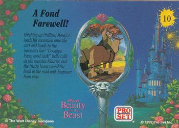 1992 Pro Set Beauty and the Beast #10 A Fond Farewell! Back