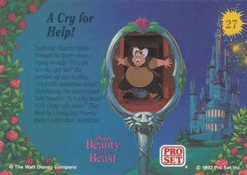1992 Pro Set Beauty and the Beast #27 A Cry for Help! Back