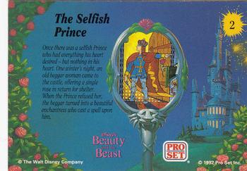 1992 Pro Set Beauty and the Beast #2 The Selfish Prince Back