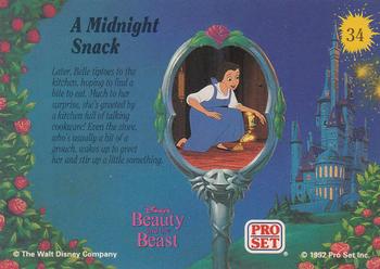1992 Pro Set Beauty and the Beast #34 A Midnight Snack Back