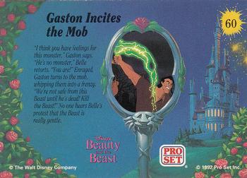 1992 Pro Set Beauty and the Beast #60 Gaston Incites the Mob Back