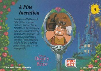 1992 Pro Set Beauty and the Beast #9 A Fine Invention Back