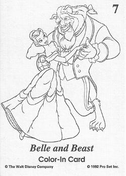 1992 Pro Set Beauty and the Beast - Color in Cards #C7 Belle and Beast Back