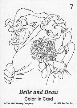 1992 Pro Set Beauty and the Beast - Color in Cards #C7 Belle and Beast Front