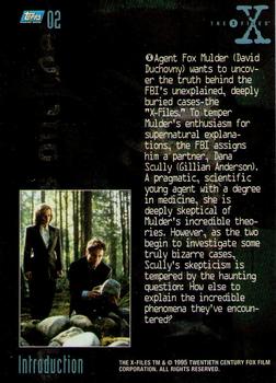 1995 Topps The X-Files Season One #2 Introduction Back