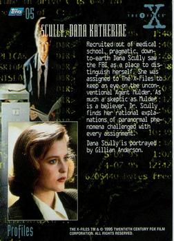 1995 Topps The X-Files Season One #5 Scully, Dana Katherine Back