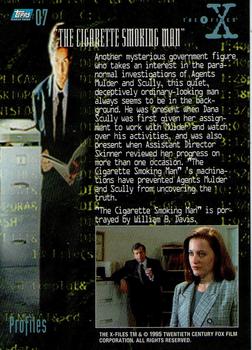 1995 Topps The X-Files Season One #7 The Cigarette Smoking Man Back