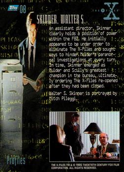 1995 Topps The X-Files Season One #8 Skinner, Walter S. Back