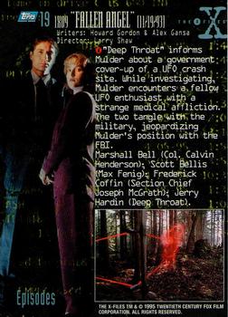 1995 Topps The X-Files Season One #19 1X09 