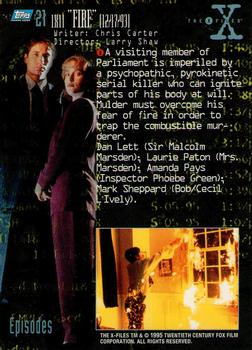 1995 Topps The X-Files Season One #21 1X11 