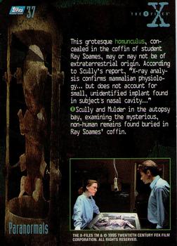 1995 Topps The X-Files Season One #37 Homunculus Back