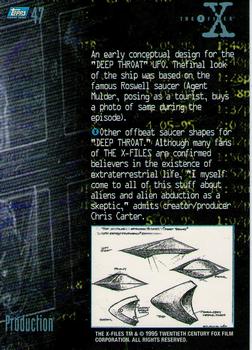 1995 Topps The X-Files Season One #47 UFO concept design Back