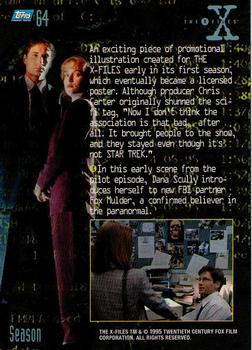 1995 Topps The X-Files Season One #64 Promotional illustration Back