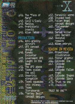 1995 Topps The X-Files Season One #72b The Truth Is Out There Back