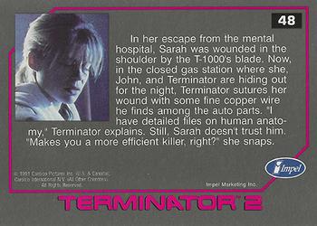 1991 Impel Terminator 2: Judgment Day #48 Terminator Sews Up Sarah's Wound Back