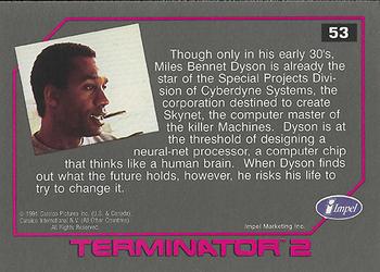 1991 Impel Terminator 2: Judgment Day #53 Miles Dyson, Computer Genius Back