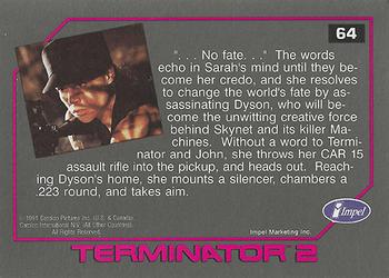 1991 Impel Terminator 2: Judgment Day #64 Sarah Takes Aim At Dyson Back