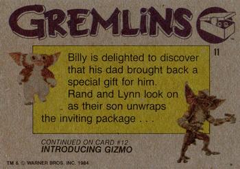 1984 Topps Gremlins #11 A Present from Dad Back