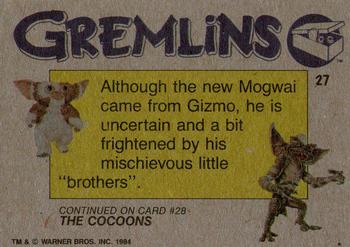 1984 Topps Gremlins #27 Thoughts of a Mogwai Back