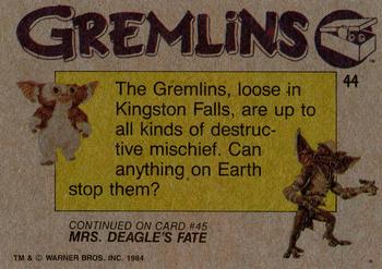 1984 Topps Gremlins #44 Deadly Creatures! Back