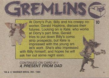 1984 Topps Gremlins #10 At Dorry's Pub Back