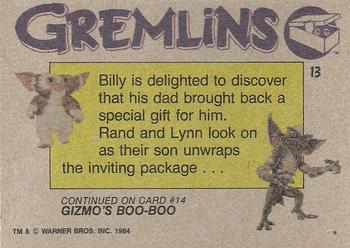 1984 Topps Gremlins #13 Billy's New Friend Back