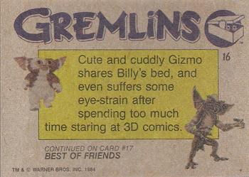 1984 Topps Gremlins #16 3D Comics? Yeech!! Back
