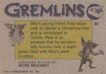 1984 Topps Gremlins #20 A Splash of Water Back