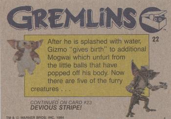 1984 Topps Gremlins #22 Unexpected Guests! Back