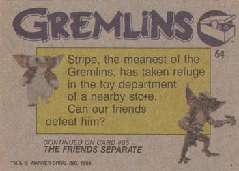 1984 Topps Gremlins #64 Toy Department Peril Back