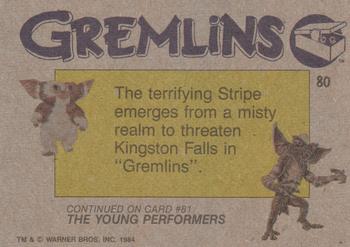 1984 Topps Gremlins #80 Fiend on the Screen Back