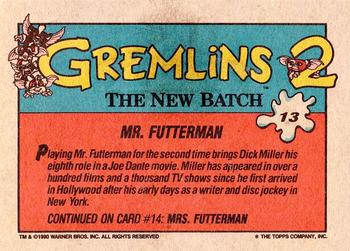 1990 Topps Gremlins 2: The New Batch #13 Mr. Futterman Back