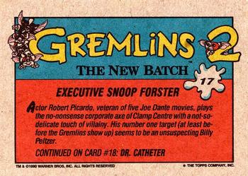 1990 Topps Gremlins 2: The New Batch #17 Executive Snoop Forster Back