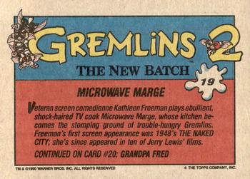 1990 Topps Gremlins 2: The New Batch #19 Microwave Marge Back