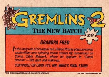 1990 Topps Gremlins 2: The New Batch #20 Grandpa Fred Back