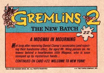 1990 Topps Gremlins 2: The New Batch #22 A Mogwai in Mourning Back