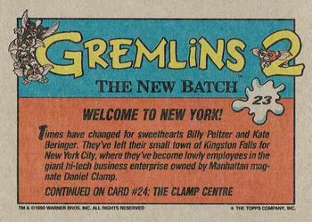 1990 Topps Gremlins 2: The New Batch #23 Welcome to New York! Back