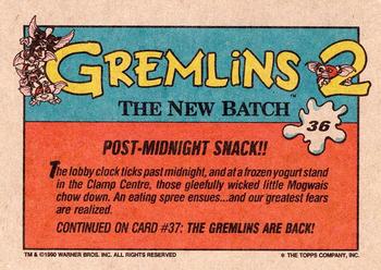 1990 Topps Gremlins 2: The New Batch #36 Post-Midnight Snack!! Back