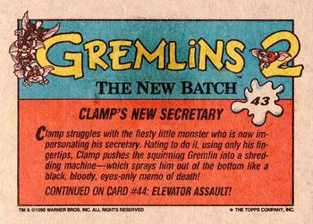 1990 Topps Gremlins 2: The New Batch #43 Clamp's New Secretary Back